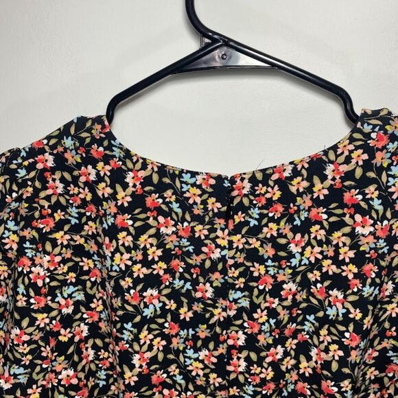 Loft Tie Sleeve Multicolored Floral Dress - Picture 7 of 7